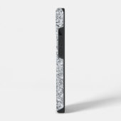 Coque Pour iPhone 14 Monogramme Initial Nom Paillettes Argent Tendance (Côté gauche)