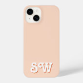 Coque Pour iPhone 14 Monogramme initial orange minimal (Verso)