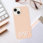 Coque Pour iPhone 14 Monogramme initial orange minimal<br><div class="desc">Coque iphone initial de monogramme orange minimal</div>