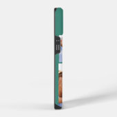Coque Pour iPhone 14 Monogramme initial vert brillant (Côté droit)
