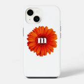 Coque Pour iPhone 14 Monogramme Initiale Gerbera Daisy (Verso)