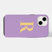 Coque Pour iPhone 14 Monogramme minimal Lilac violet moderne (Verso Horizontal)