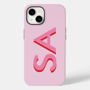 Coque Pour iPhone 14 Monogramme minimaliste initial féminin rose modern