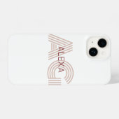 Coque Pour iPhone 14 Monogramme moderne beige et vin (Verso Horizontal)