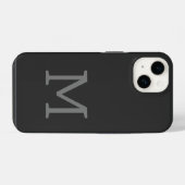 Coque Pour iPhone 14 Monogramme moderne initiale simple (Verso Horizontal)