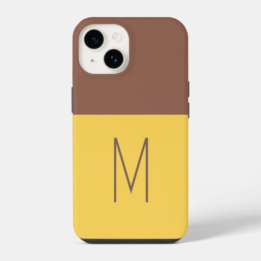 Coque Pour iPhone 14 Monogramme Moderne Initiales Classiques  (Verso)