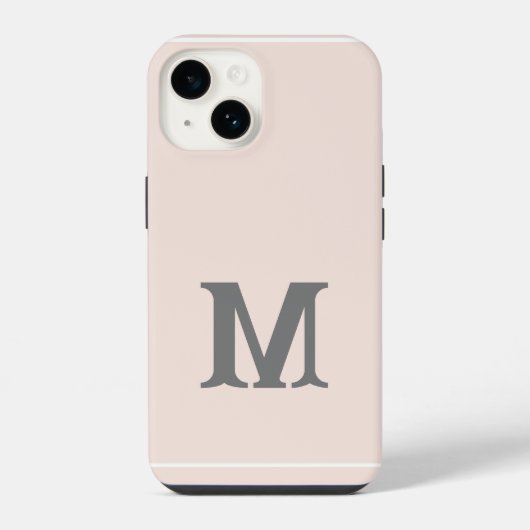 Coque Pour iPhone 14 Monogramme Moderne Initiales Classiques (Verso)