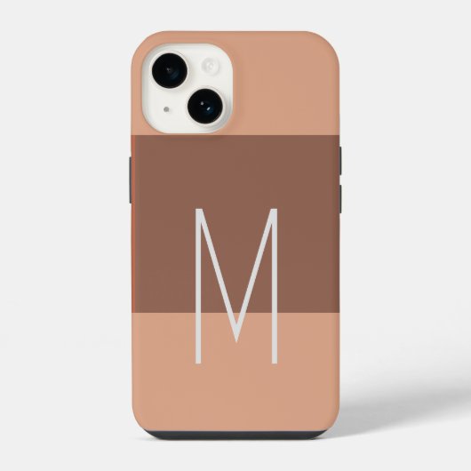 Coque Pour iPhone 14 Monogramme Moderne Initiales Simples (Verso)