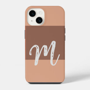 Coque Pour iPhone 14 Monogramme Moderne Simple Initial Pastel