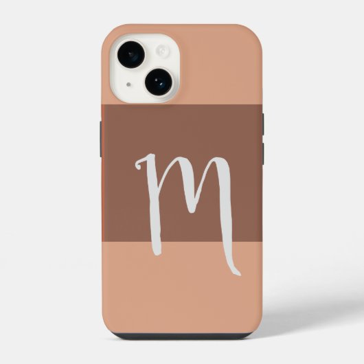 Coque Pour iPhone 14 Monogramme Moderne Simple Initial Pastel (Verso)