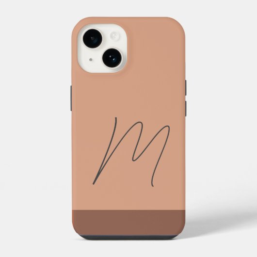 Coque Pour iPhone 14 Monogramme Moderne Simple Initiale Script (Verso)