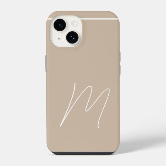 Coque Pour iPhone 14 Monogramme Moderne Simple Initiale Script (Verso)