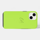 Coque Pour iPhone 14 Monogramme moderne vert cime (Verso Horizontal)