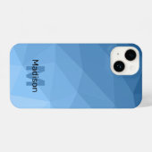 Coque Pour iPhone 14 Monogramme motif noir classique en maille géométri (Verso Horizontal)