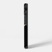Coque Pour iPhone 14 Monogramme noir or matelassé (Côté gauche)
