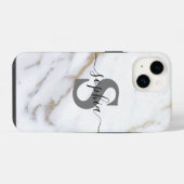 Coque Pour iPhone 14  Monogramme Nom Initial Personnalisé (Verso Horizontal)