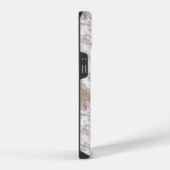 Coque Pour iPhone 14 Monogramme Nom Initiale Blanc Gris Or Rose Marbre (Côté droit)