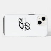 Coque Pour iPhone 14 Monogramme partagé A-Z noir et blanc (Verso Horizontal)