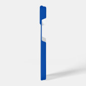 Coque Pour iPhone 14 Monogramme personnalisé Nom bleu moderne (Côté gauche)