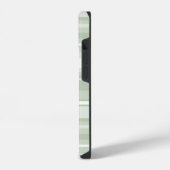 Coque Pour iPhone 14 Monogramme rayures vert pâle (Côté gauche)