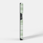 Coque Pour iPhone 14 Monogramme rayures vert pâle (Côté droit)