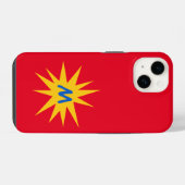 Coque Pour iPhone 14 Monogramme Red Starburst (Verso Horizontal)