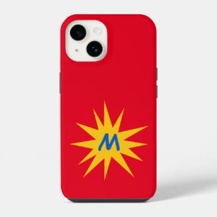 Coque Pour iPhone 14 Monogramme Red Starburst