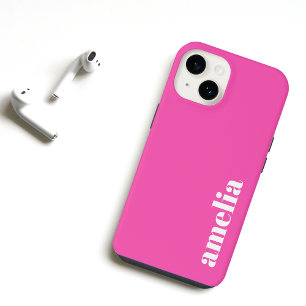 Coque Pour iPhone 14 Monogramme rose personnalisé