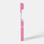 Coque Pour iPhone 14 Monogramme simple rose et blanc (Côté gauche)