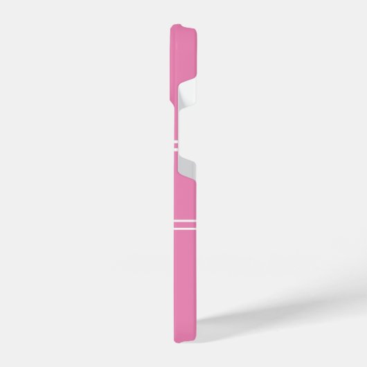 Coque Pour iPhone 14 Monogramme simple rose et blanc (Côté gauche)