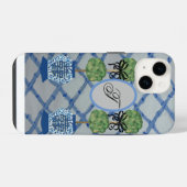 Coque Pour iPhone 14 Monogramme Topiary Ginger Jars iPhone / coque ipad (Verso Horizontal)