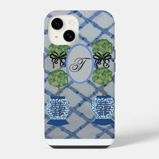 Coque Pour iPhone 14 Monogramme Topiary Ginger Jars iPhone / coque ipad (Verso)