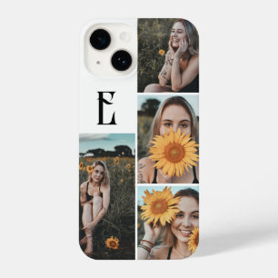 Coque Pour iPhone 14 Monogramme Vintage Chic Photo Blanc