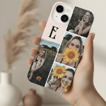Coque Pour iPhone 14 Monogramme Vintage Chic Photo rose pâle<br><div class="desc">Le coque minimaliste est doté d'un monogramme en police vintage.</div>
