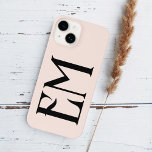 Coque Pour iPhone 14 Monogramme Vintage rose chic<br><div class="desc">monogramme vintage.</div>