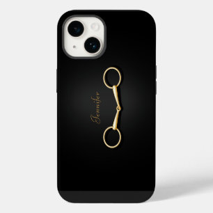 Coque Pour iPhone 14 Mors en bride doré Élégant Équestre Personnalisé