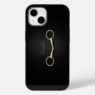Coque Pour iPhone 14 Mors en bride doré Élégant Équestre Personnalisé