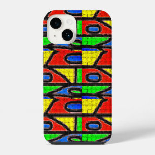 Coque Pour iPhone 14 Mosaïque faite à la main, Peinture Barcelone Carre