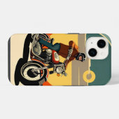 Coque Pour iPhone 14 Motard Style Rétro (Verso Horizontal)