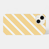Coque Pour iPhone 14 Motif à cinq bandes jaune et blanc ensoleillé (Verso Horizontal)