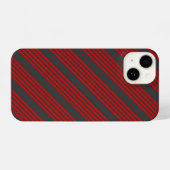 Coque Pour iPhone 14 Motif à cinq bandes rouge et charbon de bois (Verso Horizontal)
