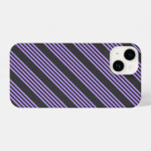 Coque Pour iPhone 14 Motif à cinq bandes violet et charbon de bois (Verso Horizontal)