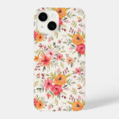 Coque Pour iPhone 14 Motif à fleurs Orange Doodle Garden (Verso)