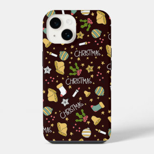 Coque Pour iPhone 14 Motif Abstrait minimaliste de Noël