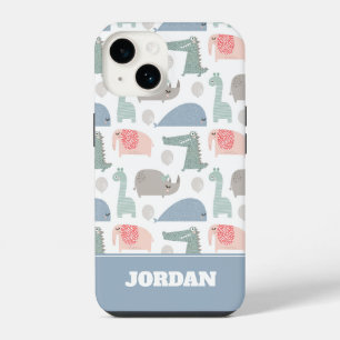 Coque Pour iPhone 14 Motif animalier de doodle mignon visage drôle