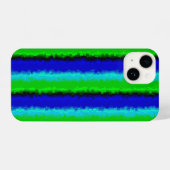 Coque Pour iPhone 14 Motif arc-en-ciel bleu vert abstrait 3D (Verso Horizontal)