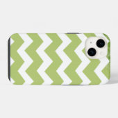 Coque Pour iPhone 14 Motif blanc vert Chevron (Verso Horizontal)
