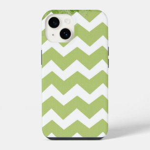Coque Pour iPhone 14 Motif blanc vert Chevron