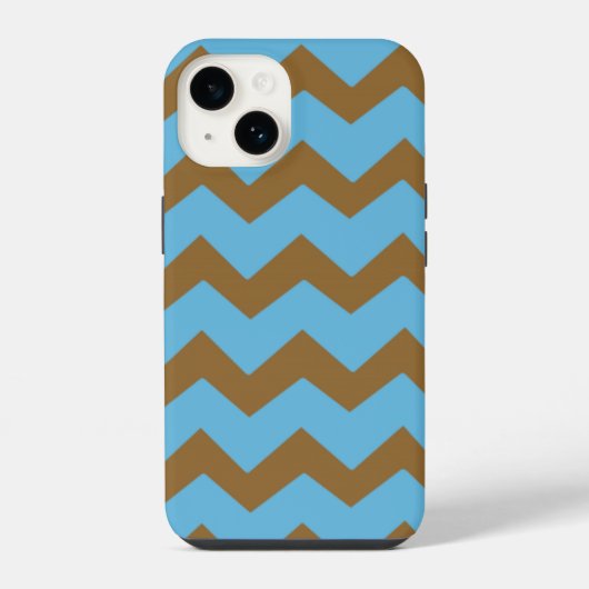 Coque Pour iPhone 14 Motif Brown Chevron Bold (Verso)