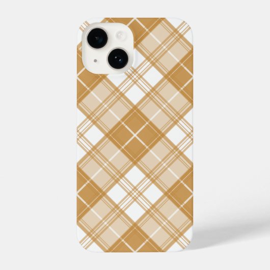 Coque Pour iPhone 14 Motif Brown Tartan blanc yxm0uat9 (Verso)